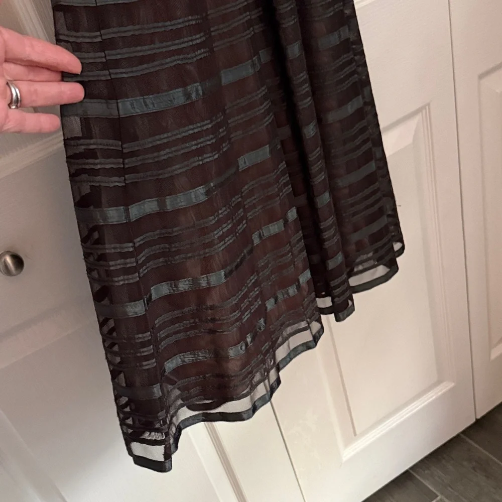 BCBGMaxAzria Black Midi Dress with Lace Overlay - Picture 5 of 5